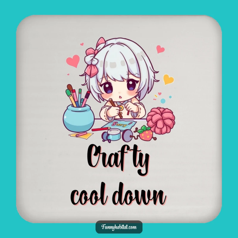 Funny Crafter Coaster: Protect Surfaces, Unique Funny Gift for Artists