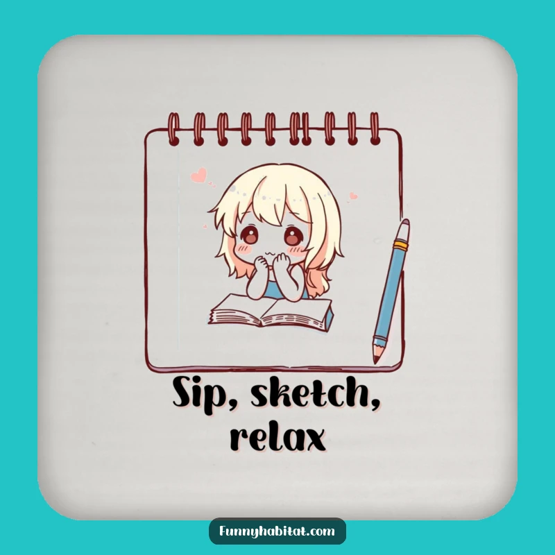 Funny Artist Coaster Set: Protect Surfaces with Sketchy, Humorous Style