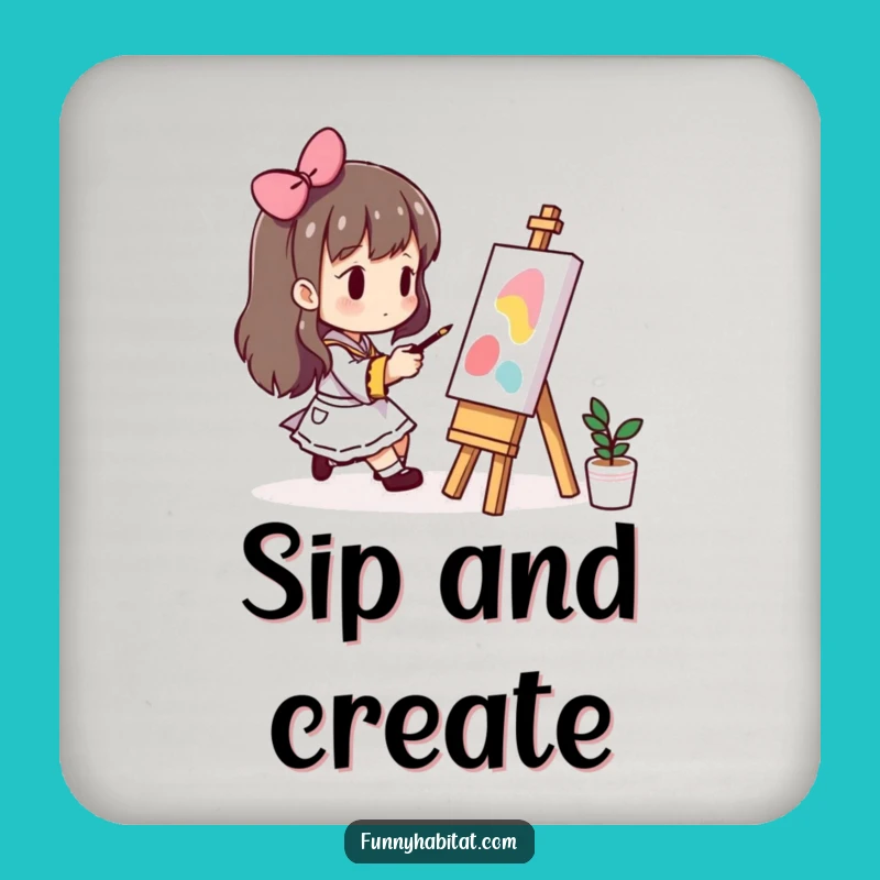 Funny Artist Drink Coaster: Protect Surfaces with Artistic Charm