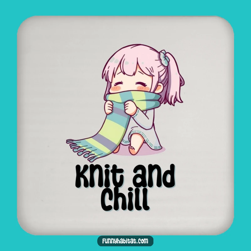 Funny Blissful Knitter Coasters: Protect Surfaces with Hilarious Crafter Art
