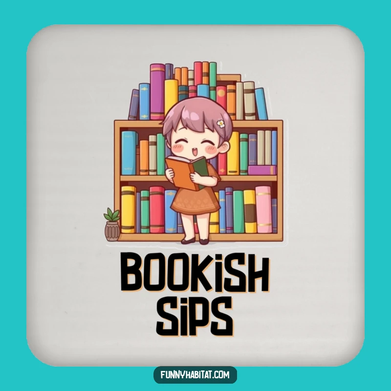 Funny Bookworm Drink Coasters: Protect Your Surfaces with Literary Charm