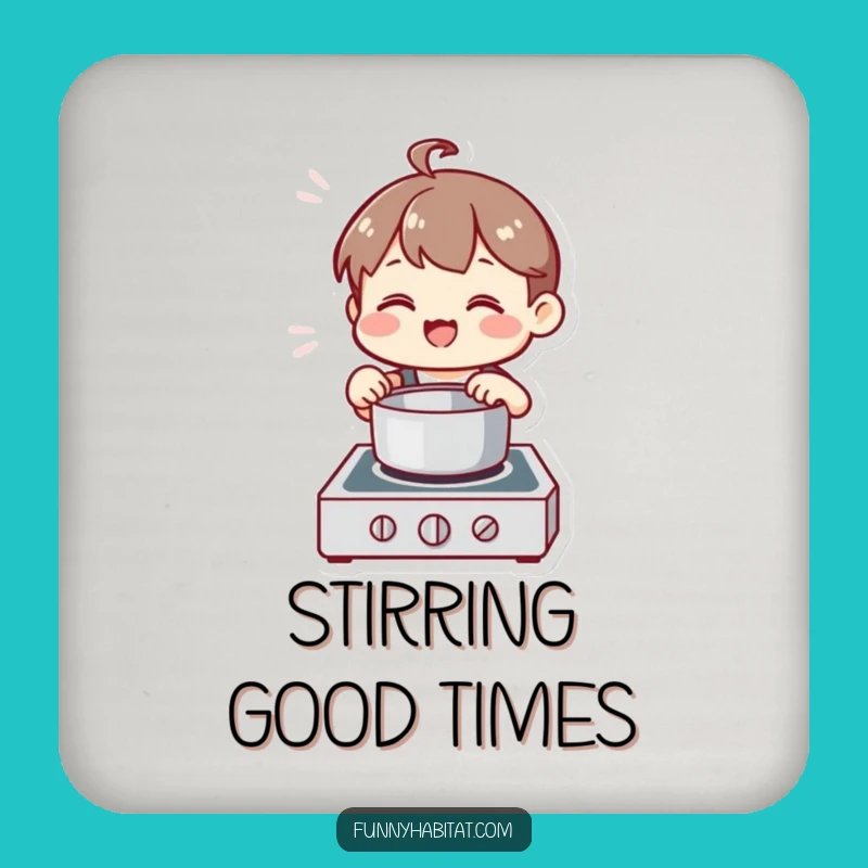 Funny Chef Character Coaster: Happy Pot Guard, Perfect Table Gift