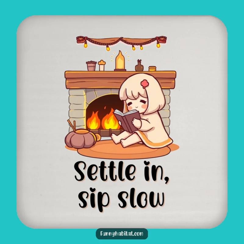 Funny Cozy Reader Coaster: Protect Surfaces with Style!