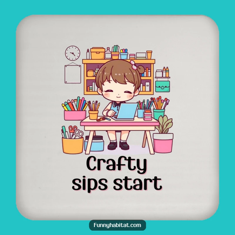 Funny Craft Desk Coaster - Humorous Protection for Your Surfaces!