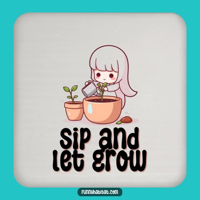 Funny Gardener Character Coaster: Protect Surfaces with Growth!