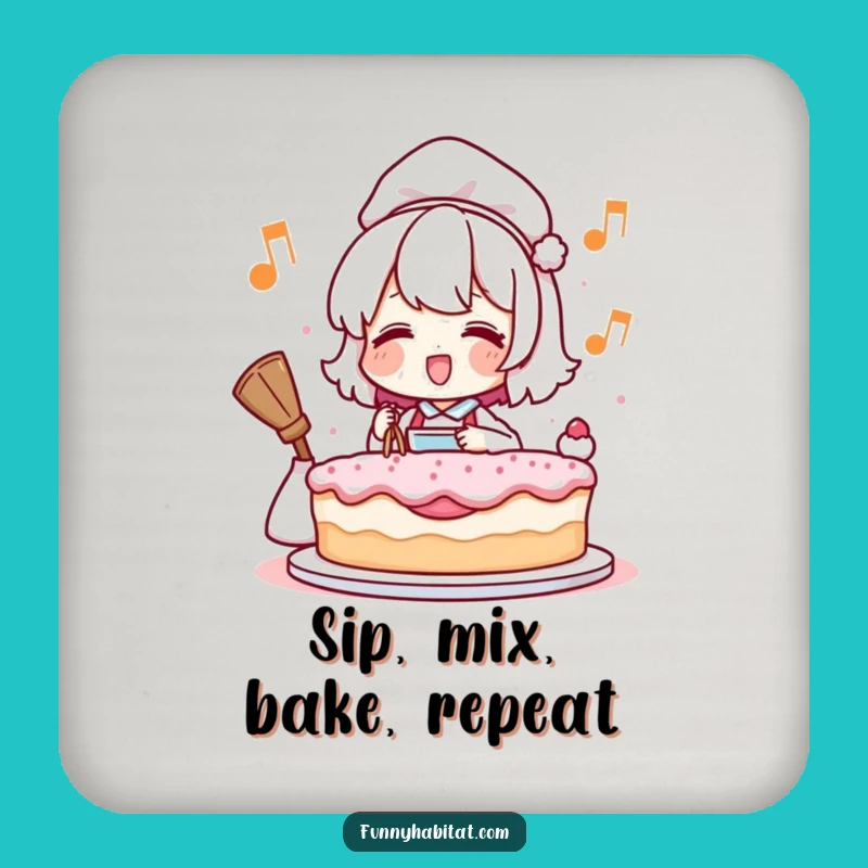 Funny Humming Baker Coaster Set: Protect Surfaces with Culinary Comedy