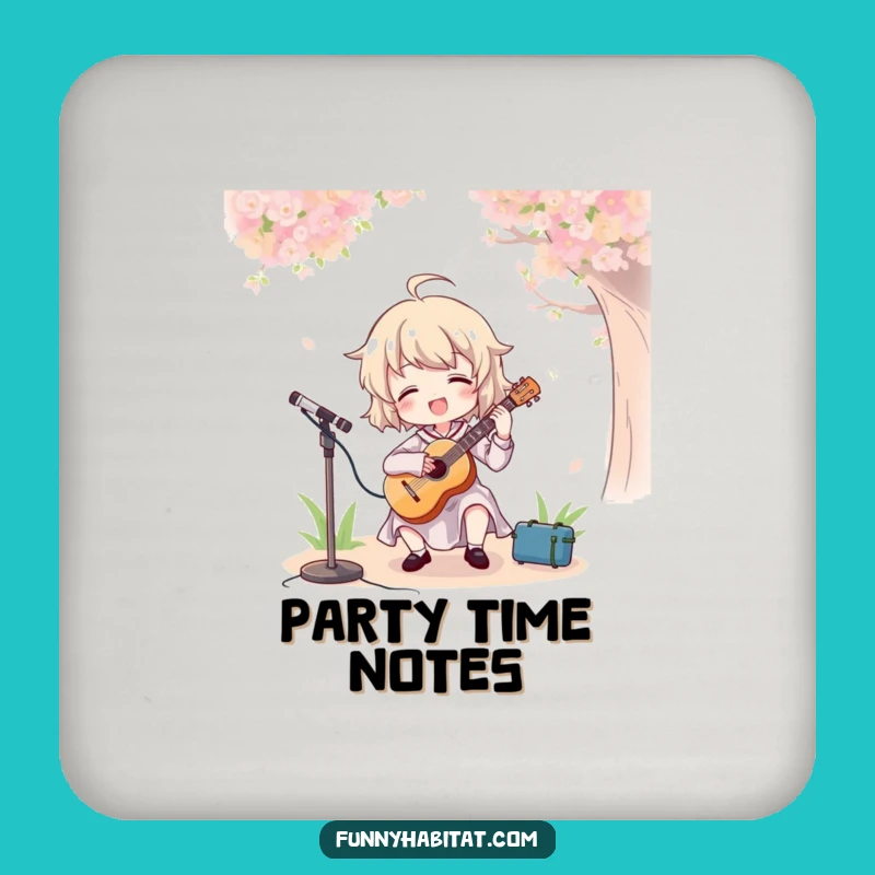 Funny Musician Coaster: Joyful Character Playing Music, Protects Surfaces with Humor