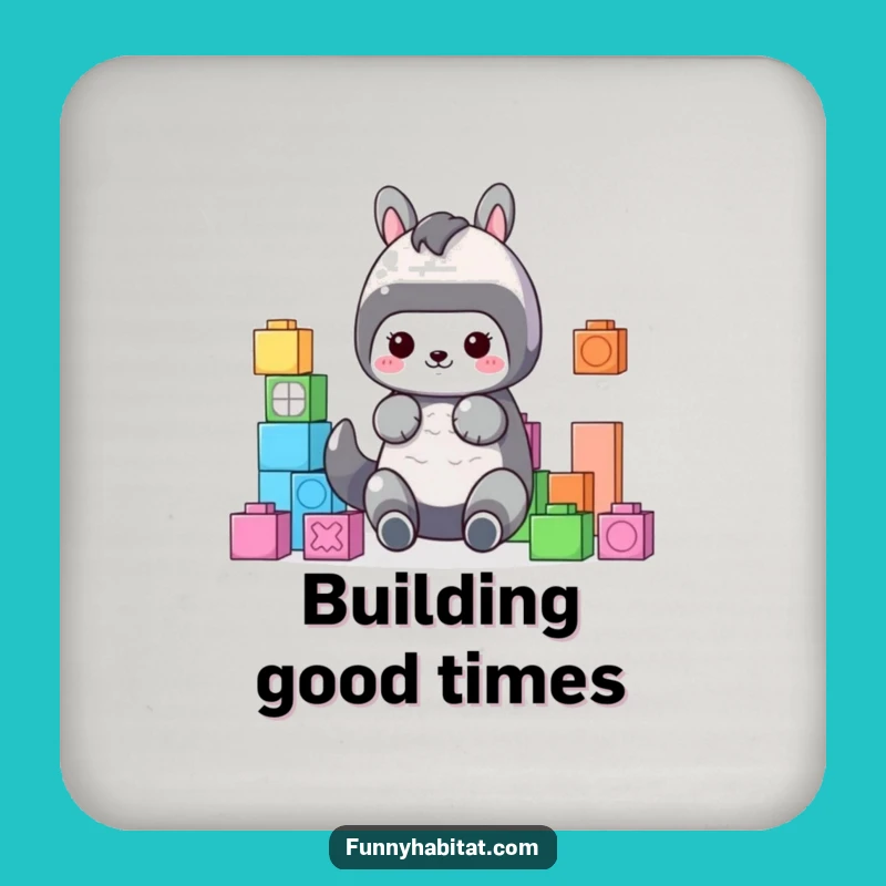 Funny Organizer Coaster: Animal with Blocks, Cute Funny Gift