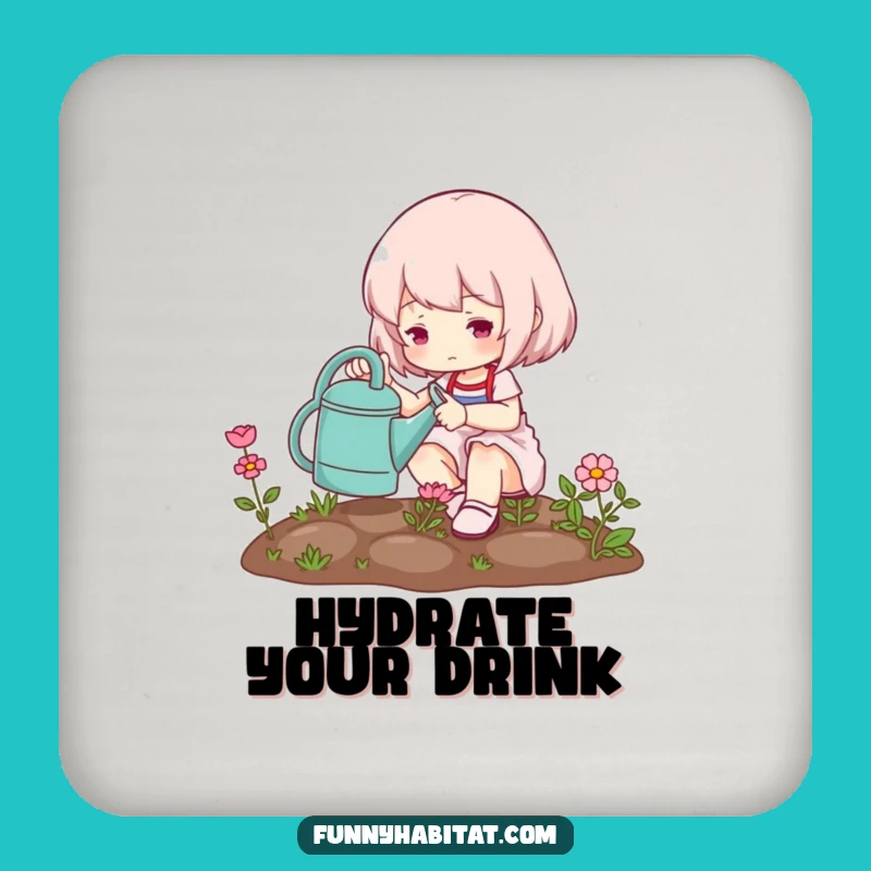 Funny Gardener Drink Coaster: Protect Surfaces with Cute Garden Charm