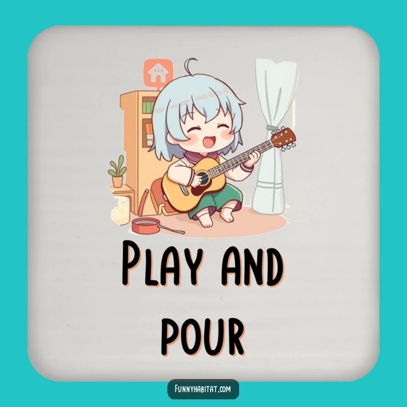 Funny Enthusiastic Musician Coasters: Protect Surfaces with Hilarious Music Art