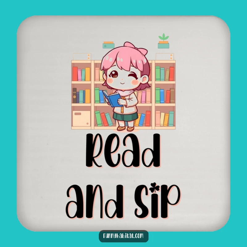 Funny Organizer Coaster: Tiny Bookshelf Enthusiast - Unique Funny Gift