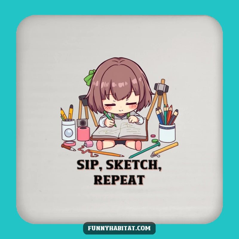 Funny Artist Drink Coasters: Protect Your Surfaces with Creative Sketching Art