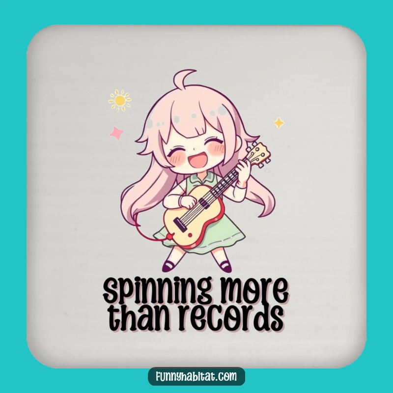 Funny Music Coaster: Enthusiastic Instrument Player Bar Gift