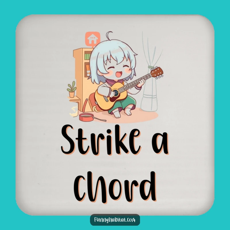 Funny Music Character Coaster: Enthusiastic Player - Unique Funny Gift
