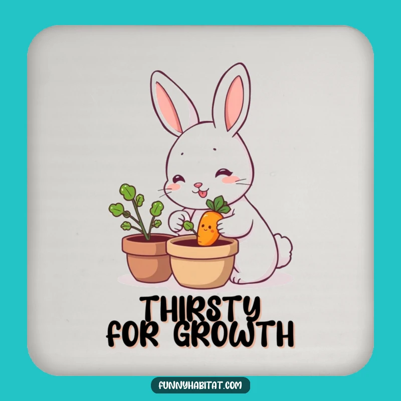 Funny Rabbit Coasters - Cute Carrot Gardener Set, Perfect Humorous Gift