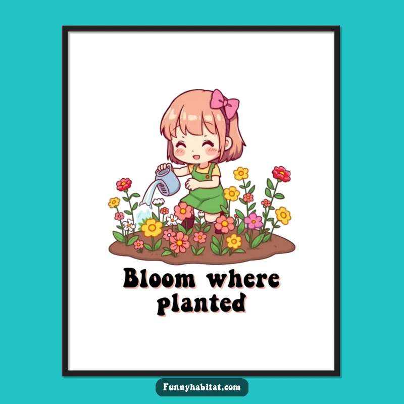 Funny Gardener Art Print: Decorate Your Space with Blooming Cheer