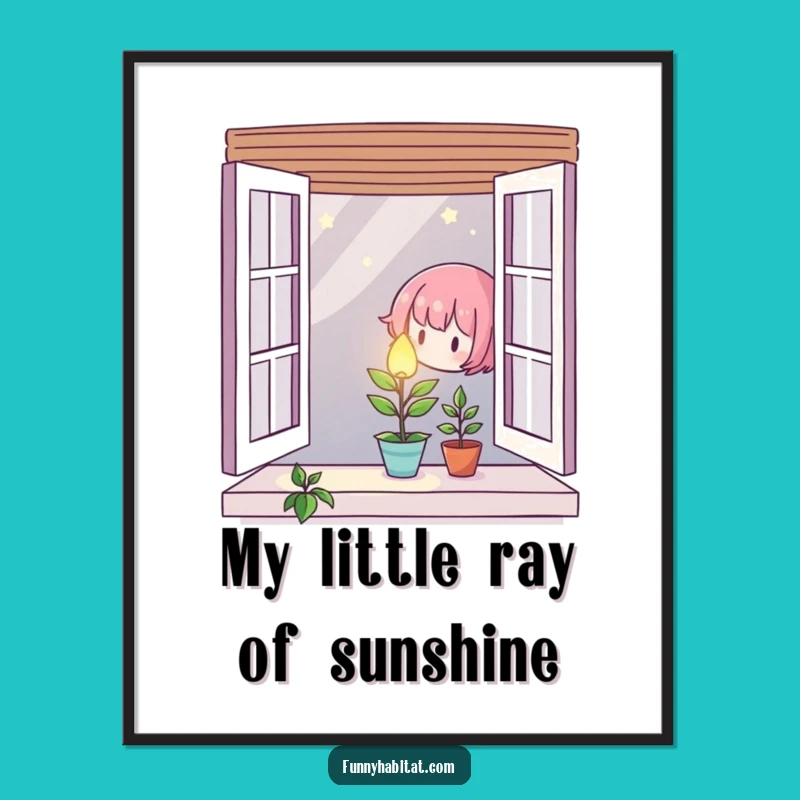 Caring Plant Character Poster: Gentle Nurturing Art, Perfect Wall Decor Gift!