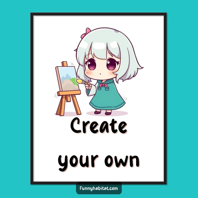 Funny Artist Poster: Painting Character Art, Creative Decor, Unique Funny Gift