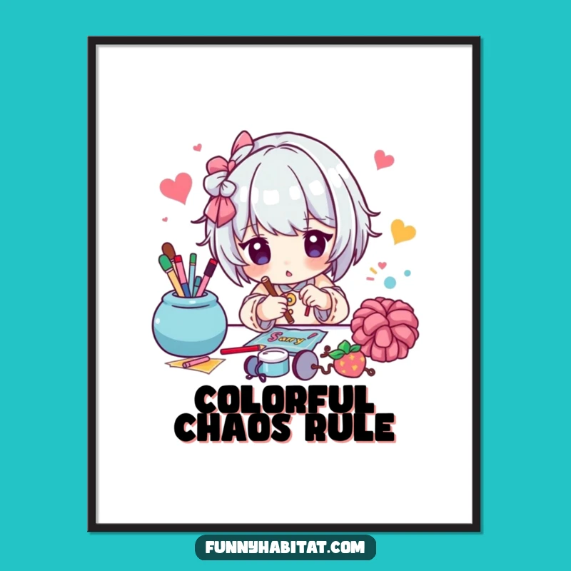 Funny Crafting Poster: Colorful DIY Art, Unique Funny Gift for Studios