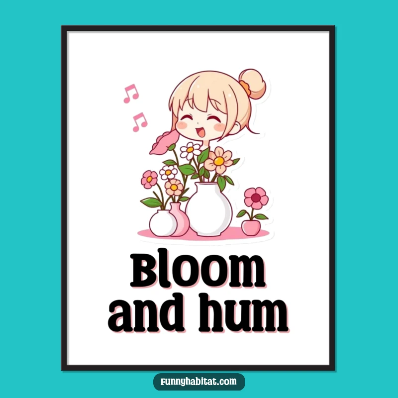 Funny Flower Arranger Poster: Humorous Floral Art Print for a Cheerful Home