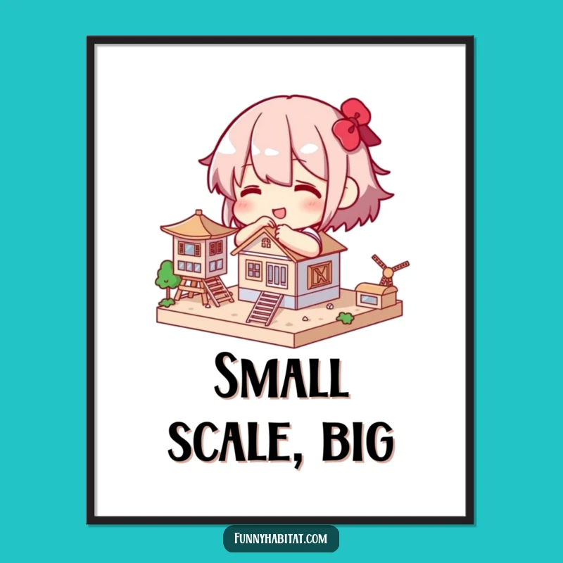 Funny Model Art Poster: Mini Structure Builder Decor