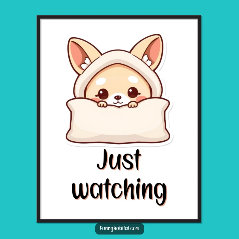 Funny Peeking Animal Poster: Whimsical Funny Gift Wall Art