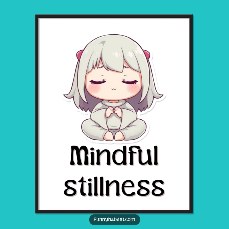 Funny Zen Poster: Peaceful Meditation Art, Unique Funny Gift for Calm Spaces