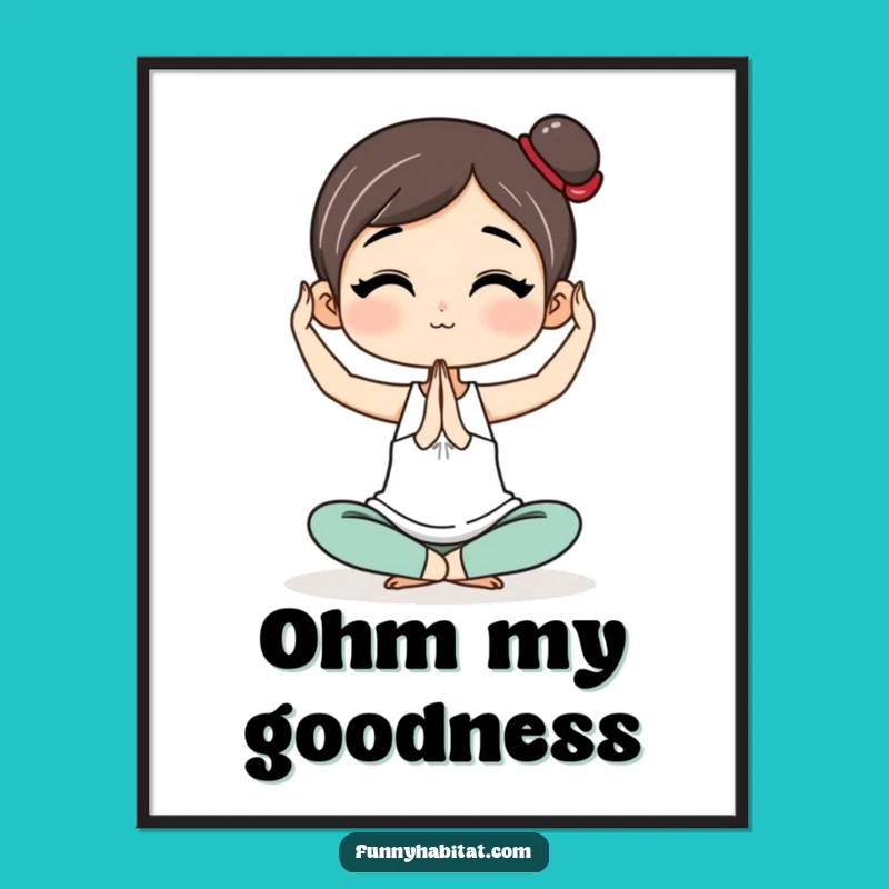 Funny Yoga Poster: Graceful Poses Character, Hilarious Funny Gift for Studio Decor