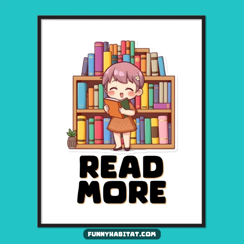 Funny Book Lover Poster: Add Literary Cheer to Your Walls with This Art