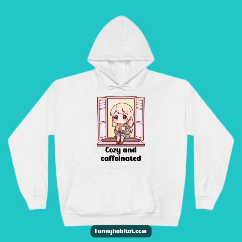 Funny Cozy Hoodie: Content Drinker Character, Cozy Funny Gift for Chilly Days