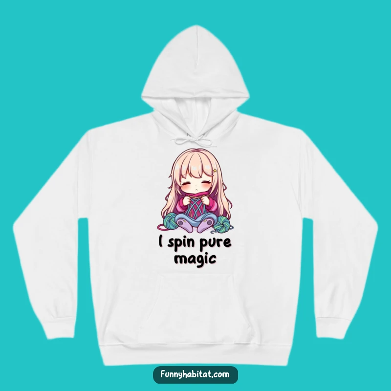 Funny Hoodie: Cozy Knitter Character with Yarn, Perfect Gift