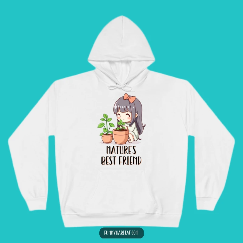 Funny Kawaii Gardener Hoodie: Cozy Plant Care, Perfect Warm Funny Gift