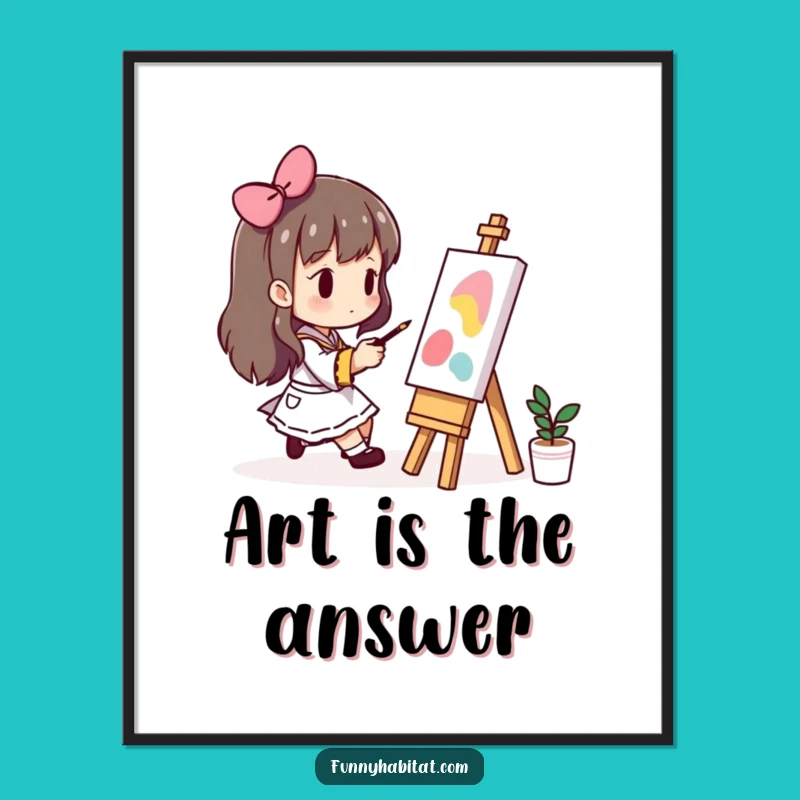 Funny Free Printable Wall Art: Painting Character, Creative Studio Decor