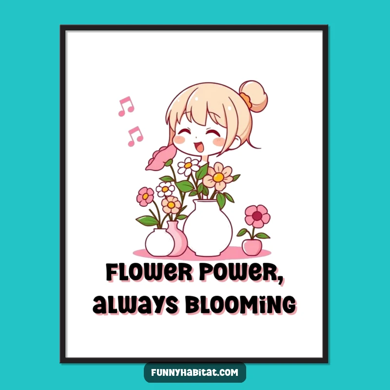 Free Printable Wall Art: Cheerful Flower Arranger's Happy Hum Downloadable Decor
