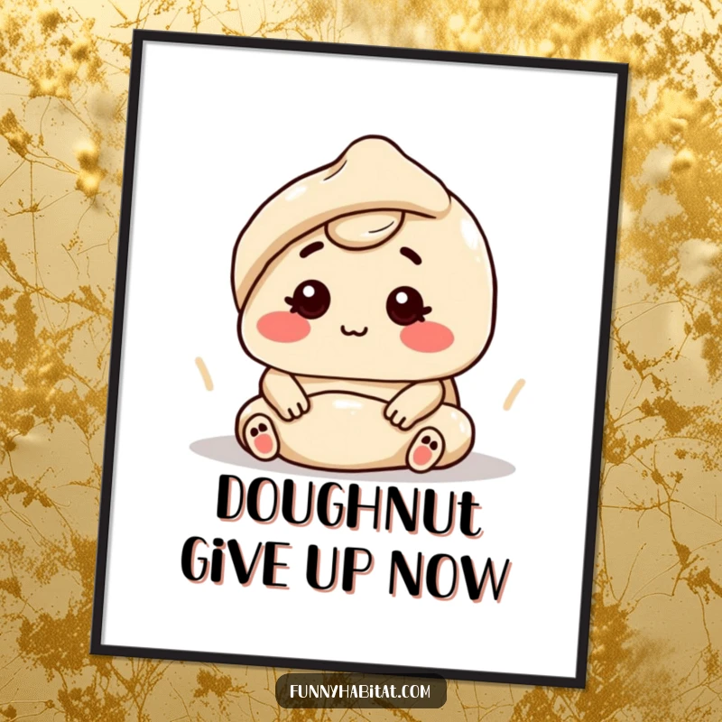 Funny Free Printable Wall Art: A focused character contentedly kneading dough, evoking warmth and handmade goodness.