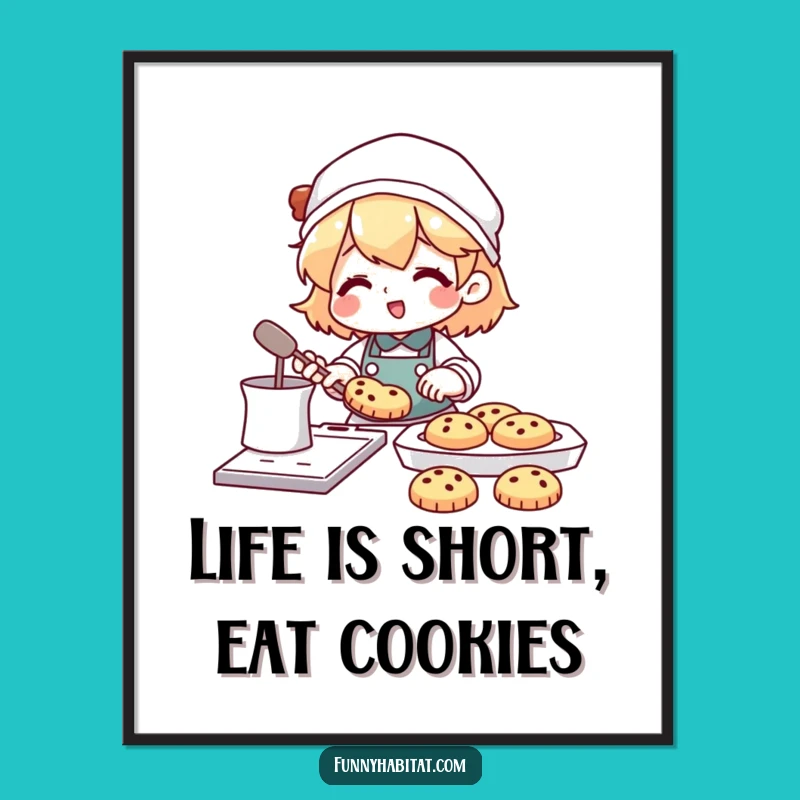 Free Printable Wall Art: Happy Baker's Cookie Tray Funny Downloadable