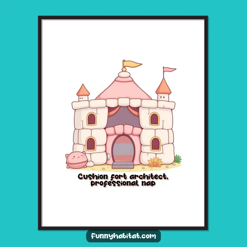 Free Printable Wall Art: Pillow Fort Fun, Funny Downloadable Art for Cozy Vibes