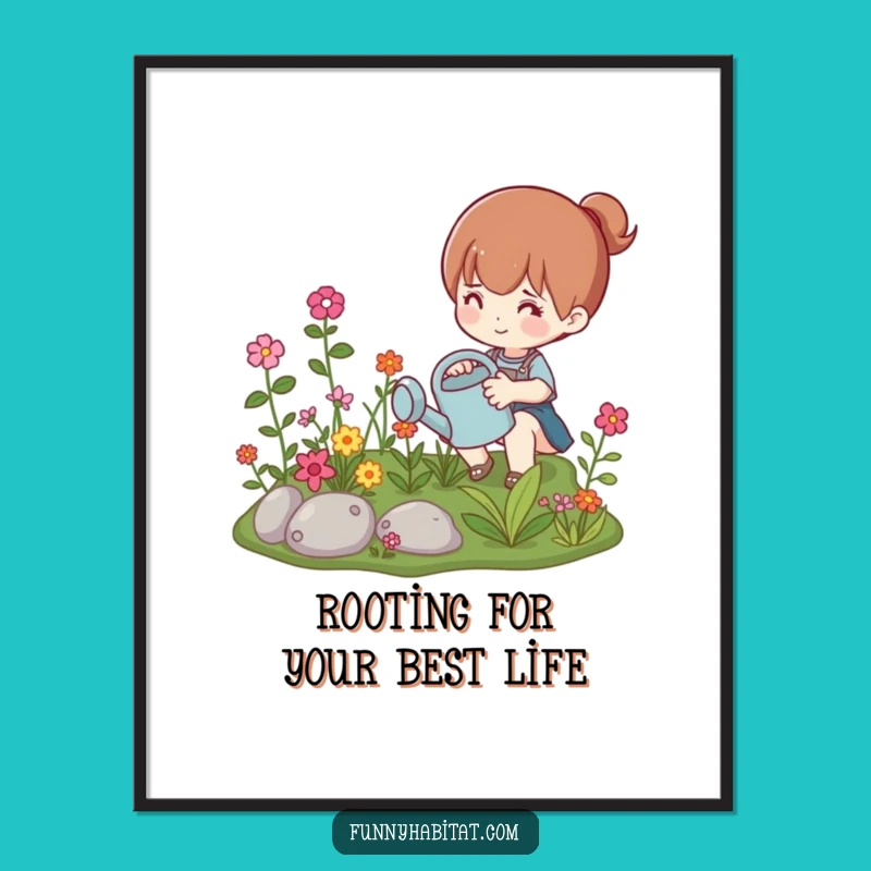 Free Printable Wall Art: Whimsical Garden Character, Vibrant Decor, Downloadable Art