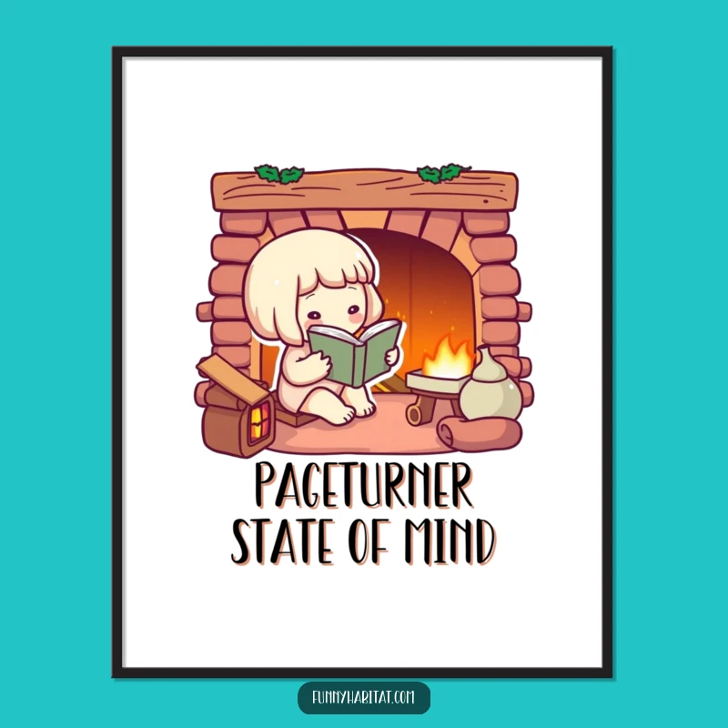 Funny Free Printable Wall Art: Cozy Reader Character - Relaxing Downloadable Home Decor!