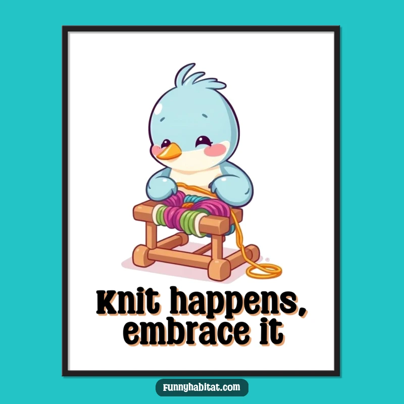 Funny Free Printable Wall Art: Crafty Bird Weaver, Quirky Downloadable Decor