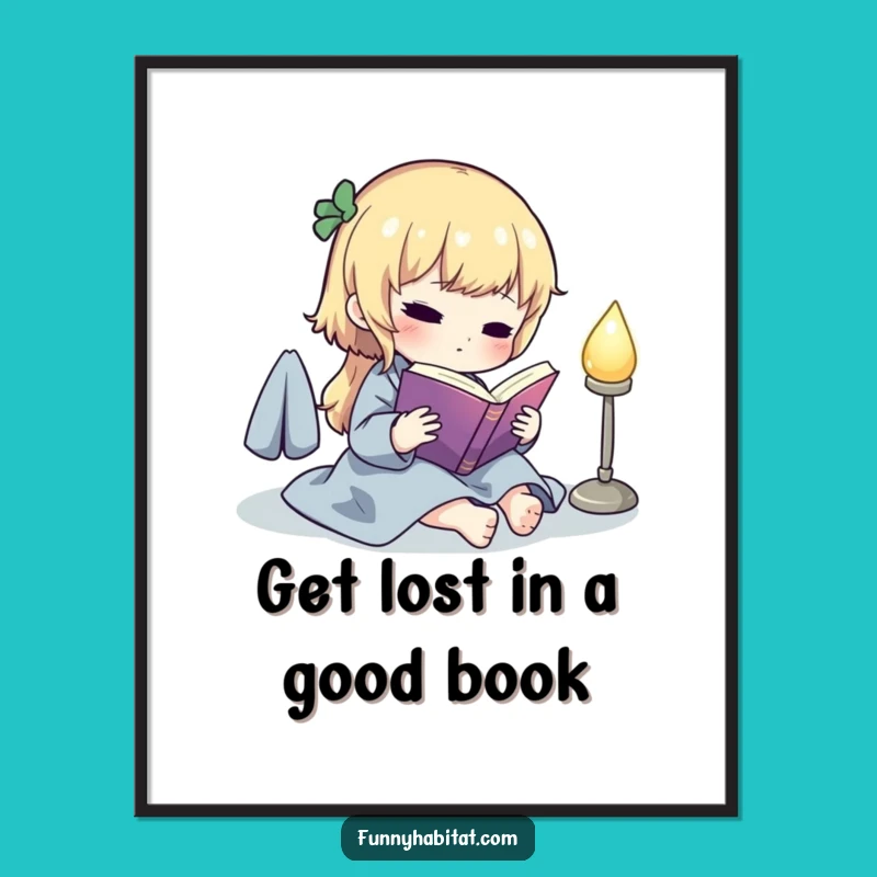 Funny Free Printable Wall Art: Cute Bookworm Character, Downloadable Art For Cozy Spaces