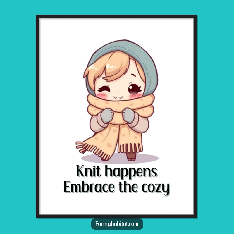 Funny Free Printable Wall Art: Cozy Knitter, Downloadable Art for a Warm Home!