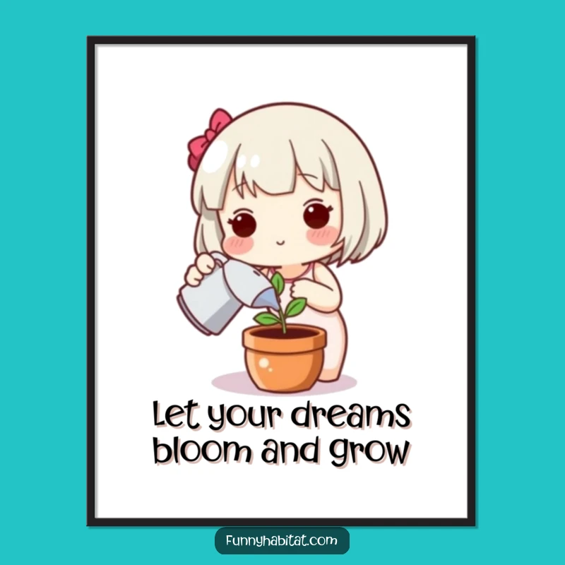 Funny Free Printable Wall Art: Happy Gardener Character - Quirky Downloadable Decor