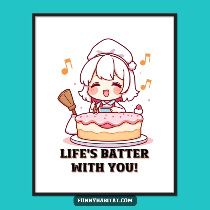 Free Printable Wall Art: Funny Baking Character Humor Downloadable Decor