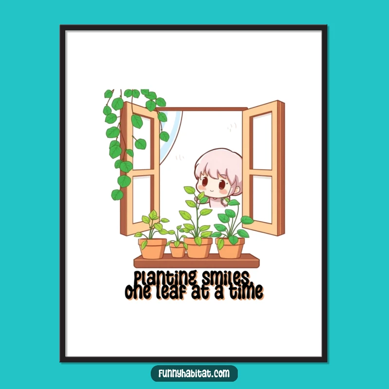 Funny Free Printable Wall Art: Cute Plant Character, Quirky Downloadable Decor