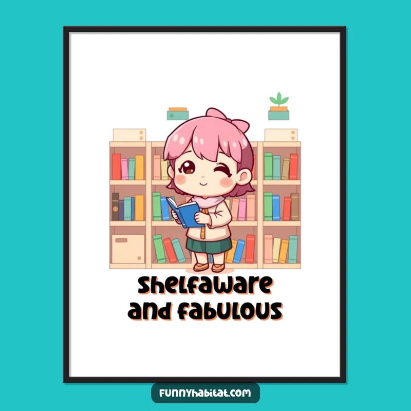 Funny Free Printable Wall Art: Organizing Character, Hilarious Home Decor, Downloadable Art for Book Lovers