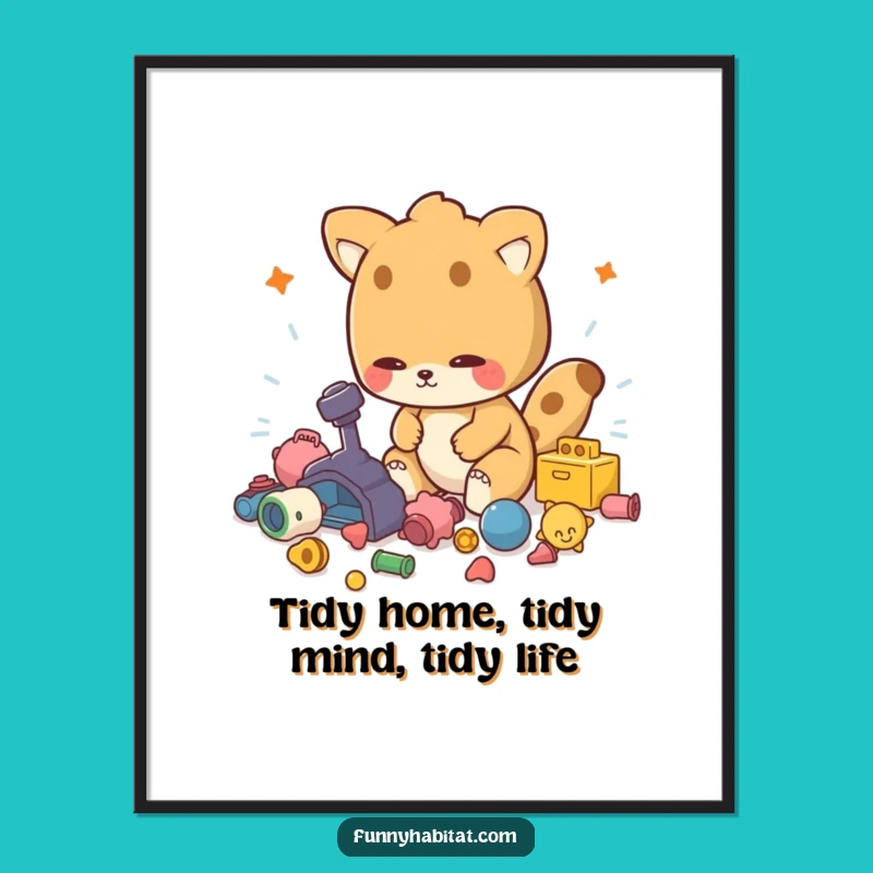 Funny Free Printable Wall Art: Tidy Animal Action, Downloadable Decor