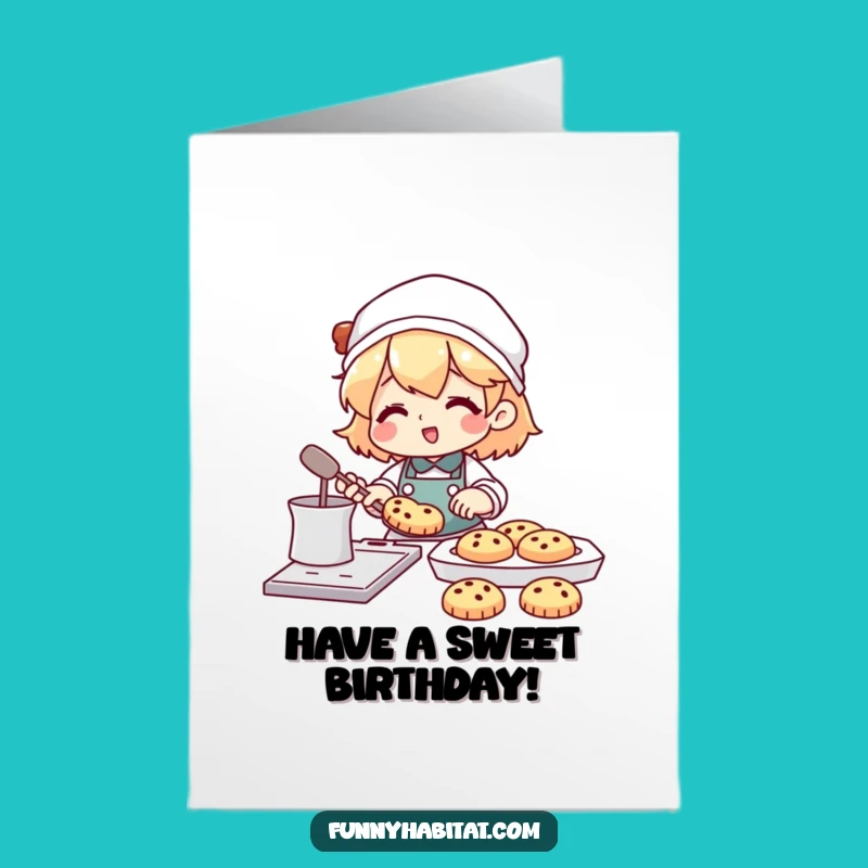 Baking Birthday Card: Free Printable Cookie Lover Happy Birthday Gift