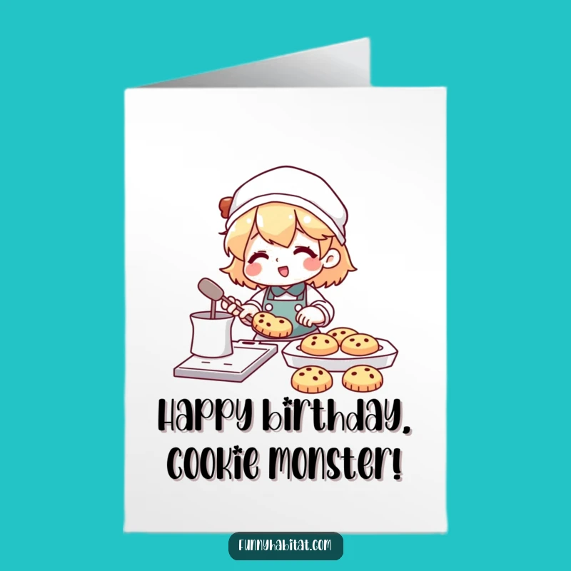 Free Printable Birthday Card: Cookie Baker's Sweet Treat Funny Gift