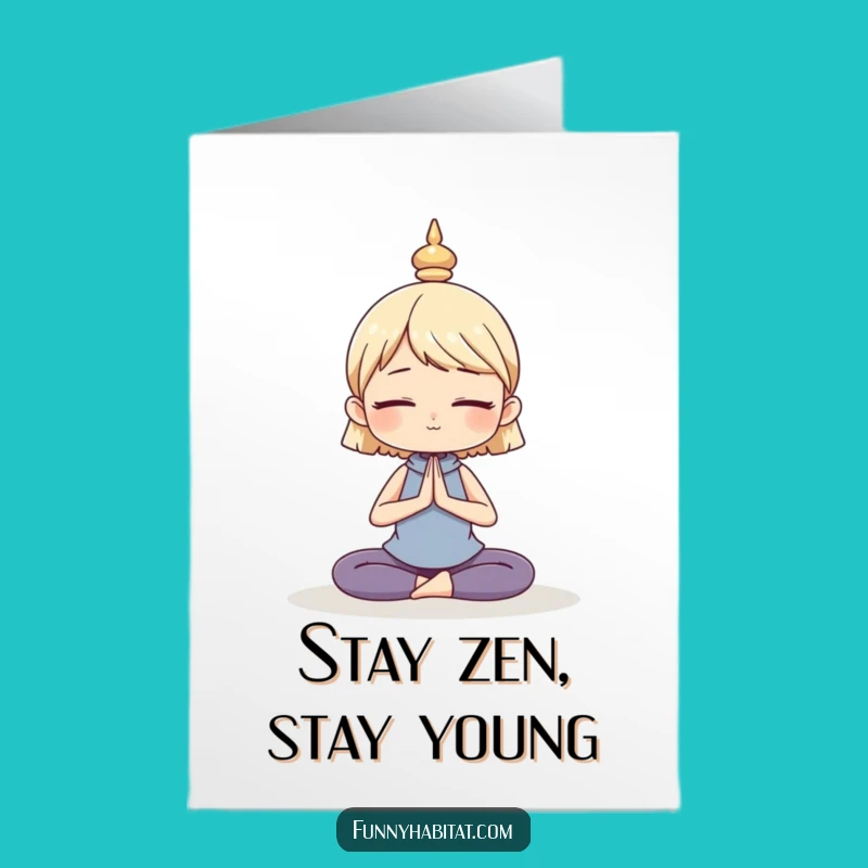 Free Printable Birthday Card: Yoga Character, Funny Downloadable Gift For Wellness